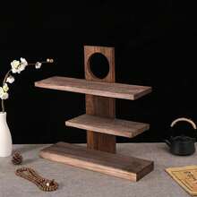 1pc Vintage Wooden Perfume Storage Rack, Multi-Layer Vintage Wooden Display Shelf, Suitable For Cosmetics, Jewelry, Tea Set, Potted Plants, Food Tray, Ideal For Home, Bathroom, Birthday Party, Family Gathering - View 4