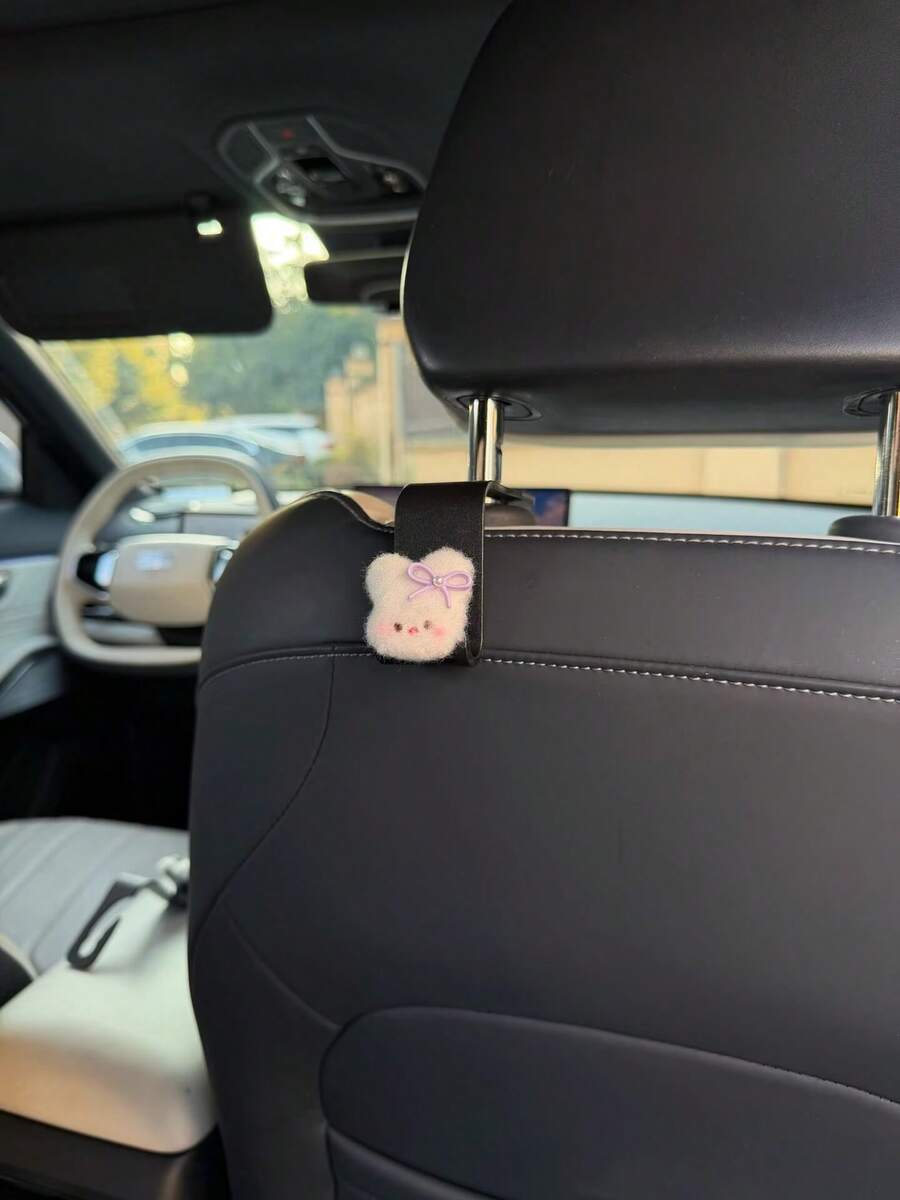 Cute Bow Rabbit Car Hook Creative Car Interior Hook Car Seat Back Storage Hook