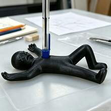 1pc Black Creative Stick Figure Shaped Pen Holder Desktop Ornament, Unique Human-Shaped Stationery Storage Rack, Suitable For Various Pens, Gel Pens, Pencils And Markers. Different From Ordinary Single-Function Pen Holders - Creative Stickman Figurine - View 8