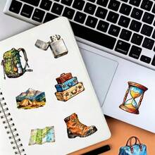 56pcs Retro Outdoor Theme Creative Graffiti Sticker Set, Suitable For Laptops, Laptop And Phone Cases, Suitcases, Helmets, Guitars, Water Cups, Phone Cases, Handbooks, Electric Bike Decoration, Office And Study - one-size - View 6