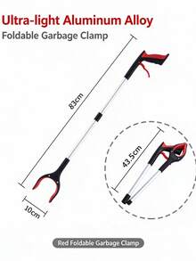 Extra Long Foldable Grabber With 360° Rotating Non-Slip Clamp And Magnetic Tip, Heavy Duty Reach Tool For Outdoor Litter Pickup, Home Cleaning, Trash Collection, Indoor And Outdoor Use, Suitable For Elderly And Wheelchair Users - A - View 13