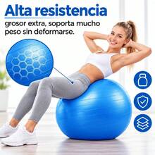 PVC Fitness Ball For Yoga And Pilates With Foot Pump Included, Stability Ball For Strength Training And Balance At Home Or Gym - Blue - View 5