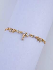 Gold Bow Rhinestone Adjustable Pull Bracelet For Women, Gentle Girl Style Star Pendant Delicate Versatile Jewelry - Golden Yellow - View 4