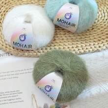 10pcs Soft Mohair Yarn For Crocheting & Knitting, 25g/ Skein, Polyester Fuzzy Fluffy Yarn, Lightweight Skin-Friendly, Multicolor, For Sweater Hat Scarf Shawl Vest - 10 Pack - View 7