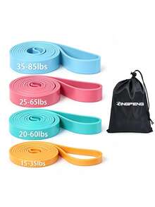 LINGPENG 4Pcs Pull Up Assist Resistance Bands Set, 4 Tension Levels Exercise Bands With Storage Bag For Home Gym & Full Body Workout - Multicolor - View 8