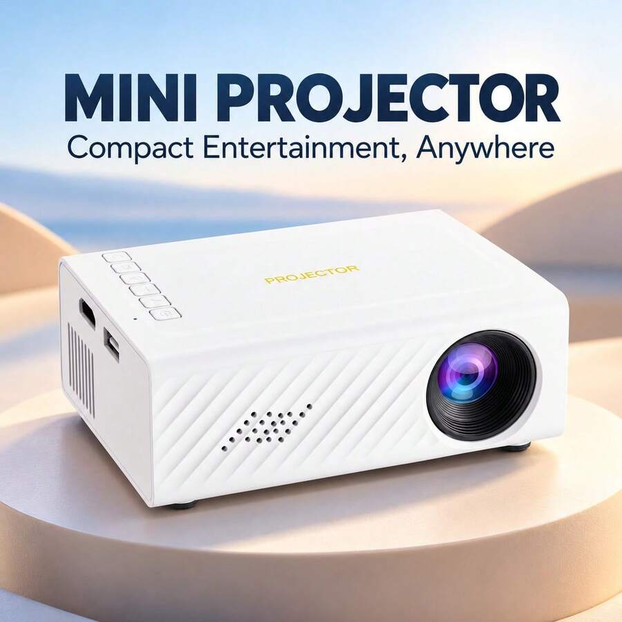 MOMAN Proyektor Mini Pintar, Home Theater Portabel 4K, Dekode Video 1080P, Pencermian Layar Berkabel untuk Ponsel Android, Catu Daya PD Tipe-C, Tidak Membutuhkan Adaptor Khusus, Proyektor Film Luar Ruangan