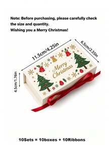 20/2pcs Christmas Gift Boxes With Satin Ribbon Bow And Magnetic Closure, Christmas Tree & Snowflake Print Hard Paper Packaging Boxes, Suitable For Holiday Party Favors, Desserts, Jewelry, Souvenirs Storage, New Year Celebration Gift Packaging - Multicolor - View 16