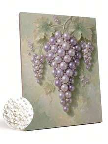 DIY Pearl Art Painting Kit 11.8x15.7 Inch - Purple Grape Pattern, Contains Round Pearls, Shiny Gemstones, Clear Symbols, Full Set Of Tools And Spare Pearls, Halloween & Christmas Gift - Sets - View 9