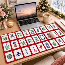 1 miếng thảm bàn phím gaming cỡ lớn đa năng, in họa tiết quân bài Mahjong Trung Quốc, tấm lót chuột XXL, phù hợp cho góc chơi game, bàn máy tính PC, văn phòng, trang trí bàn tại nhà, quà tặng may mắn, đế cao su chống trượt - Xem 3