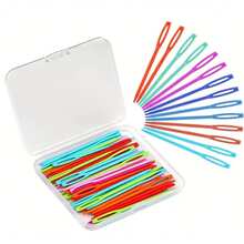 50pcs Plastic Hand Sewing Needles, Suitable For Yarn, Large Eye Sewing Needles, Can Be Used For Knitting, Tapestry Embroidery And Threading, 7cm, With Box - Multicolor - View 10