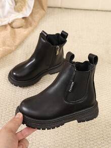 Fashionable Ankle Boots For Middle And Older Children Students, Spring And Autumn, Single Lining - Black - View 6