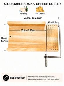 1 cái dao cắt xà phòng thủ công bằng gỗ tự nhiên, dụng cụ cắt xà phòng làm thủ công, bảng cắt xà phòng quy trình lạnh, dao cắt xà phòng gỗ tự nhiên có thước đo, dụng cụ cắt và thái xà phòng chính xác tại nhà - Dụng cụ cắt xà phòng bằng gỗ - Xem 3