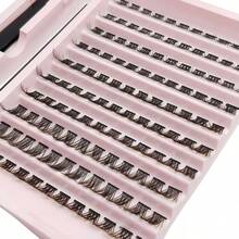 10 Rows Dense Individual Cluster Lashes Kit, Large Capacity Ultra-Soft Faux Mink Lash Clusters, Natural Wispy Style, Easy Grafting False Eyelashes With Tweezers & Brush, For Daily Makeup & Holiday Wear - View 5