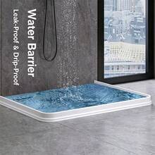 1 Roll Silicone Shower Water Barrier - Easy To Install Dry/Wet Separation Barrier, No Power Required, White Bathroom Flood Guard - White - View 3