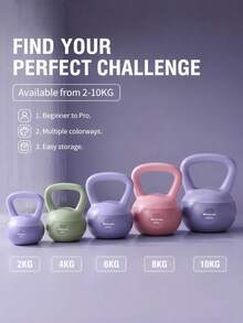 Soft Kettlebell - Shock-Absorbing Non-Slip Base Anti-Slip Grip Weight, Suitable For Home Workout, Strength Training Kettlebell Set, Unisex (Random Color And Style) - Multicolor - View 10