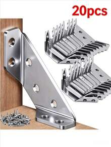 Stainless Steel Multi-Function Corner Bracket, Triangle Support, Bed Corner Support, Furniture Table & Chair Connector, Shelf Support, Trapezoidal Hanging Bracket - 0.8mm Thick Small Stainless Steel - View 12