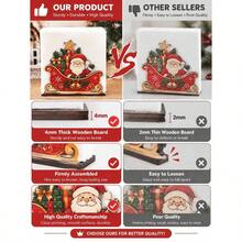 1 piece Santa Claus napkin holder, Christmas decoration, Christmas gift, wooden Santa Claus scarf holder, napkin holder, Christmas table decoration, Christmas decor, dining table centerpiece, kitchen essentials, Christmas gift, party favor, holiday p - Papá Noel - Ver 10
