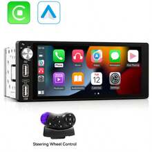 VENBES Đầu máy ô tô 1DIN 6.86 inch màn hình cảm ứng MP5 CarPlay có dây, Bluetooth, hỗ trợ radio FM, USB/AUX, tùy chọn điều khiển vô lăng và camera lùi 8 đèn - Kèm điều khiển từ xa dạng vô lăng - Xem 15