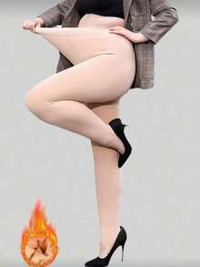 1件 80g/200g/300g 女款杏色加厚保暖內搭褲，春秋冬季時尚極簡天鵝絨保暖內搭褲（適用於 5-15°C） - 彩色 - 查看 12