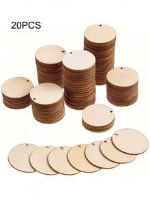 100/20 Plywood Rings With Holes, 2.5/4/5cm Multi-Size, Round Wooden Plywood Slices, For DIY Crafts, Painting, Graffiti, Christmas Decorations,Craft Supplies,Crafts,Christmas Decor - A - View 9
