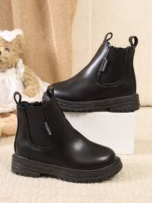 Fashionable Ankle Boots For Middle And Older Children Students, Spring And Autumn, Single Lining - Black - View 2