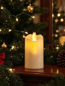 2pcs Holiday Atmosphere Hot-Selling Plastic High-End Realistic LED Electronic Ivory White Flameless Candles, Suitable For Holiday, Party, Home Decor, Wedding And Multi-Scene Arrangement - Wobble Head Ambient Light - View 15
