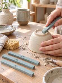 Ceramic Polishing Stone, Small Coarse Sand Grinding Stone, Non-Electric, Glazed Surface Adhesive Bottom Grinding Tool, Suitable For Ceramic Art Enthusiasts And Beginners - New Model - View 1