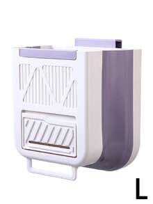 1pc No-Drill Kitchen Trash Can, Wall-Mounted Trash Can With Embossed Texture And Built-In Drawer, No-Drill Hanging Design, Suitable For Trash Storage, Kitchen Trash Can, Suitable For Kitchen, Bedroom, Christmas Home Decor, Room Decor And Kitchen Utensil Storage - Multiple Styles - View 13