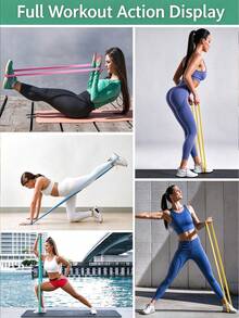 LINGPENG 4Pcs Pull Up Assist Resistance Bands Set, 4 Tension Levels Exercise Bands With Storage Bag For Home Gym & Full Body Workout - Multicolor - View 5