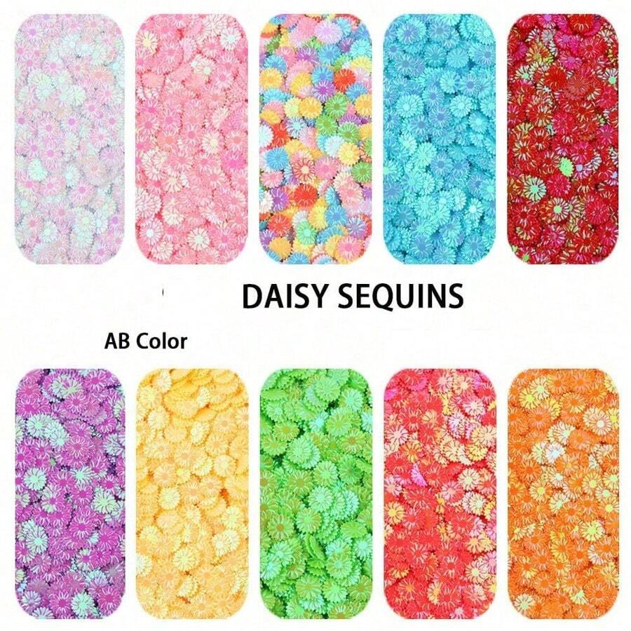 100g Daisy Loose For Slime Filling Art & Phone Case Resin Decor DIY Wedding Decoration Crafts Accessories Sequins,Reusable,Bead Decoration,Crunchy,Crafts,Crunchy Beads