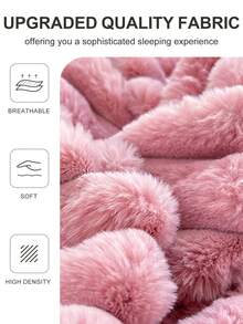1pc Crystal Velvet Fitted Sheet, Pink Mattress Protector, Bed Cover, Comfortable Home Textile, Bedding, Deep Pocket, Home & Room Decor, Breathable, Soft & Comfortable, Autumn Decor, Winter Decor, Suitable For Twin/Full/Queen/King Size Bed, Machine Washable - Pink - View 8