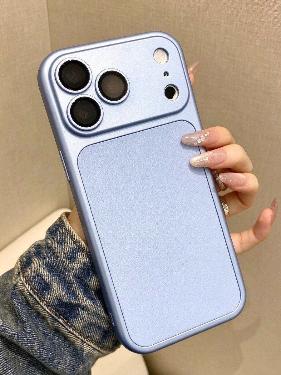 1pc Blue TPU Phone Case, Matte Solid Color Fashion Style, Suitable For Daily Use, Gift For Friends, Mom, Best Friend, Compatible With Apple 11, 13, Apple 16 Pro Max, Apple 17, 14 Pro Max, Apple 15, 14, 17 Pro Max, 18 Pro Max - Sky Blue - View 1