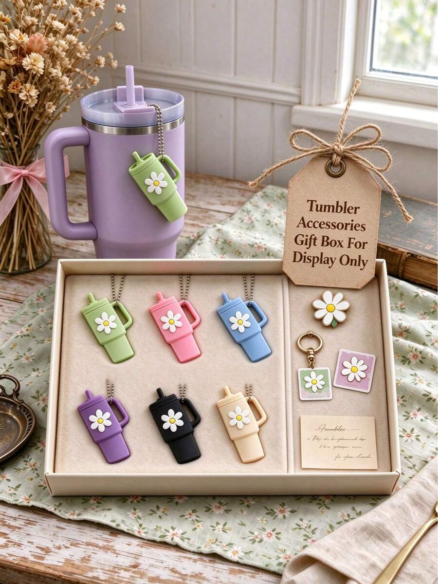 11pcs/1pc Insulated Tumbler Charm Set - Decorative Cup Accessories For 30oz And 40oz Cups, Hand Washable - Multicolor - View 1