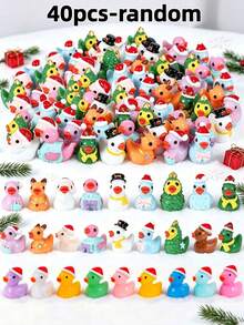 1/10/20/40pcs Christmas Random Decorations, DIY Resin Desktop Decor, Landscape Miniature Model, Christmas Party Gift, Party Home Decor (This Product Is Suitable For Adult Desktop Display/Miniature Landscape Gardening Accessories, Recommended Age 14+/15+, Not A Children's Toy) - Multicolor - View 12