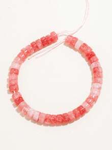 1 Strand 7x4mm Flat Round Spacer Beads Multicolor Jade Stone Beads For Flat Disc Jewelry Making Diy Bracelet Accessories ﻿ - Multicolor - View 25
