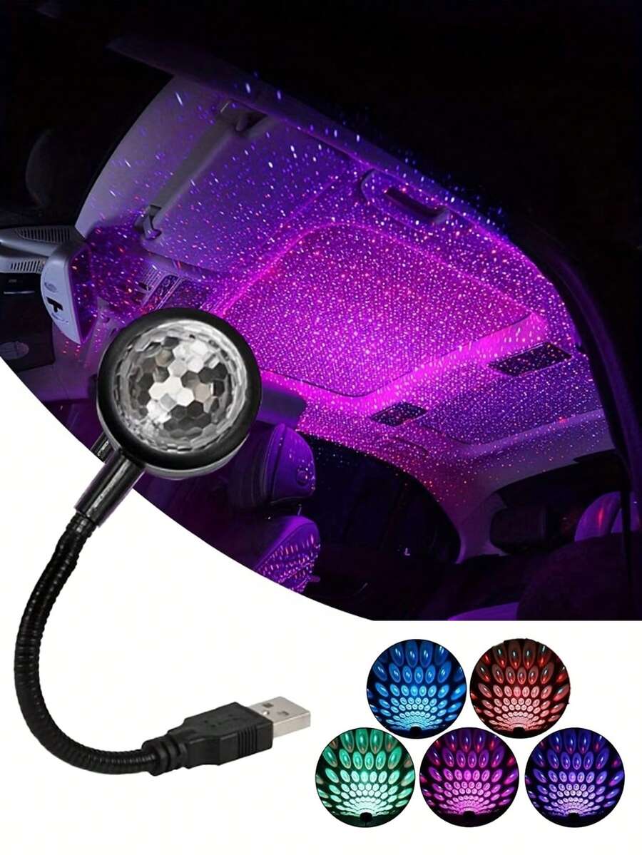 Night Light - USB Car Night Light, Projection Lamp, Holiday Mood Light, RGB Color Changing, LED Car Magic Ball Light, Suitable For Bedside Lighting, Car, Bedroom, Living Room, Party Stage, Romantic Ambient Light, Halloween Gift