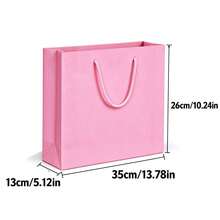1/2/3pcs Reusable Paper Gift Bags With Handles, Suitable For Weddings, Holidays, Business, Crafts, Retail, Wedding Tote Bags, Small Gift Delivery Birthday Party Paper Packaging Bags, Fashionable And Practical, Suitable For Weddings - Pink - View 14