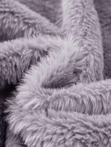 Men's Thick Wool Blend Faux Fur Lined Long Sleeve Coat, Warm Lining, Autumn/Winter - Black - View 2