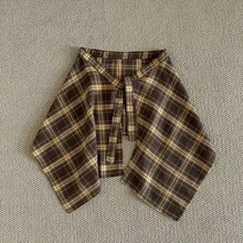 1pc Plaid Pleated Hip-Covering Skirt, Fashionable A-Line Or Mini Skirt Style, Hem Covers Hips, Hip Curtain Skirt - Multicolor - View 10