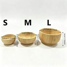 1pc Bamboo Rice Bowl, Japanese Style Home Rice Bowl, BBQ Dipping Sauce Dish, Round Bamboo Salad Bowl, Side Dish Bowl, Sauce Bowl - Multicolor - View 5