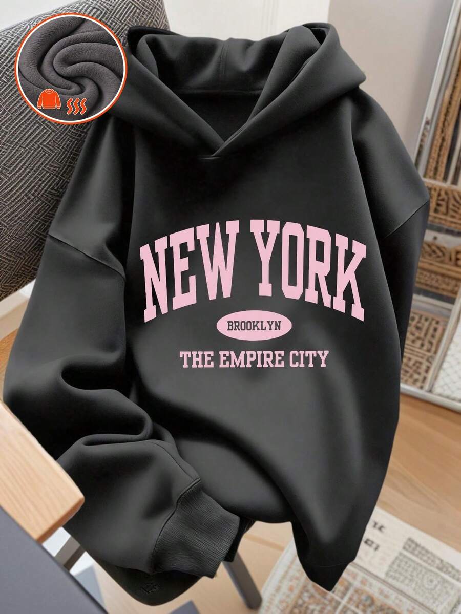 1pc Tween Girl Casual Printed Sweatshirt, Comfortable Pullover Hooded Top For Students, Autumn/Winter