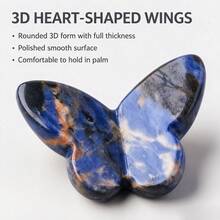 1PC Natural Crystal Healing Amethyst Butterfly Statue, Handcrafted Gemstone Figurine, Pocket Crystal Ornament, Reiki Energy Stone For Home Decor & Col - Mini Butterfly - View 12