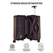 W WINGS Travel Suitcase Set 3 Pcs | Cabin, Medium And Large Hard Shell Luggage With Telescopic Handle And Side Hook - Chocolate Brown - View 8