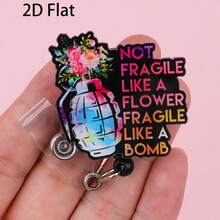 Retractable D-Card Holder Reel, Cute Cartoon Design, Nurse Hospital ID Badge Lanyard, Office Lanyard, 1pc - X967 - View 7