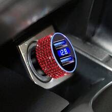 1pc Shiny Handmade Rhinestone Car Charger, Fast Charging USB Type-C Car Phone Charger, Diamond Adapter, Compatible With Phones, Dash Cams, GPS And Other Devices, Perfect Holiday/Birthday Gift For Men And Women - Multicolor - View 85
