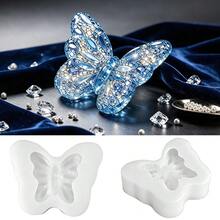1pc 3D Diamond Butterfly Silicone Mold - Jewelry Resin Casting Mold For Making Crystal Epoxy Resin Butterfly Decorations, Pendants, Keychains, Necklaces And Plaster Statues, Gift Making, Handmade Resin Silicone Mold - Multi-color - View 1