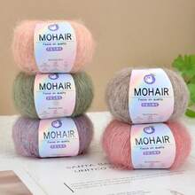 10pcs Soft Mohair Yarn For Crocheting & Knitting, 25g/ Skein, Polyester Fuzzy Fluffy Yarn, Lightweight Skin-Friendly, Multicolor, For Sweater Hat Scarf Shawl Vest - 10 Pack - View 4