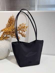Solid Tote Bag, Large Capacity Lightweight Shoulder Handbag, Casual Daily School Bag For Teens, Students & Young Adults, Simple Commuter Tote - Multicolor - View 13