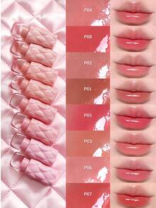 Pink Bear Voluminous Lip Glaze P01, Glossy Finish, Lightweight & Moisturizing, Layerable For Rich Color, Non-Sticky & Comfortable, Long-Lasting, Suitable For Beginners, Daily Use, Gift, 2.3ml/0.078 Fl Oz - P01 - View 4