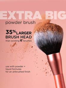 Real Techniques Extra Big Powder Brush For Makeup - Hot Pink - View 2